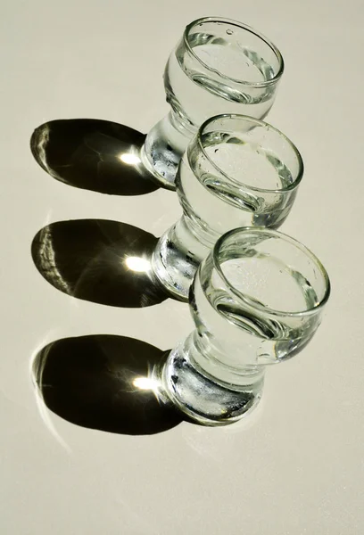 Shot glasses with vodka
