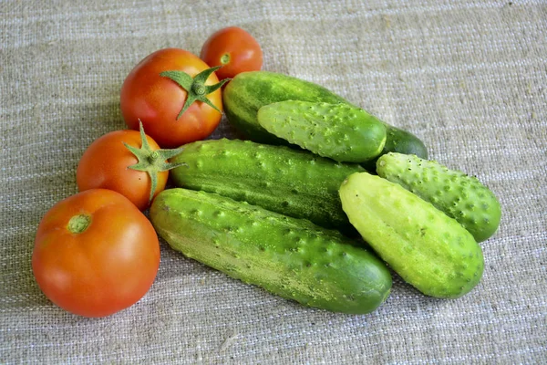 Fresh Vegetables Tomatoes Cucumbers — Stock Photo, Image