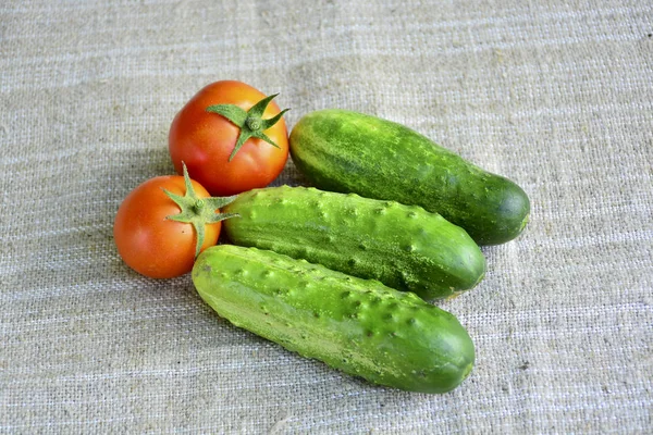 Свіжі Овочі Помідори Огірки — стокове фото