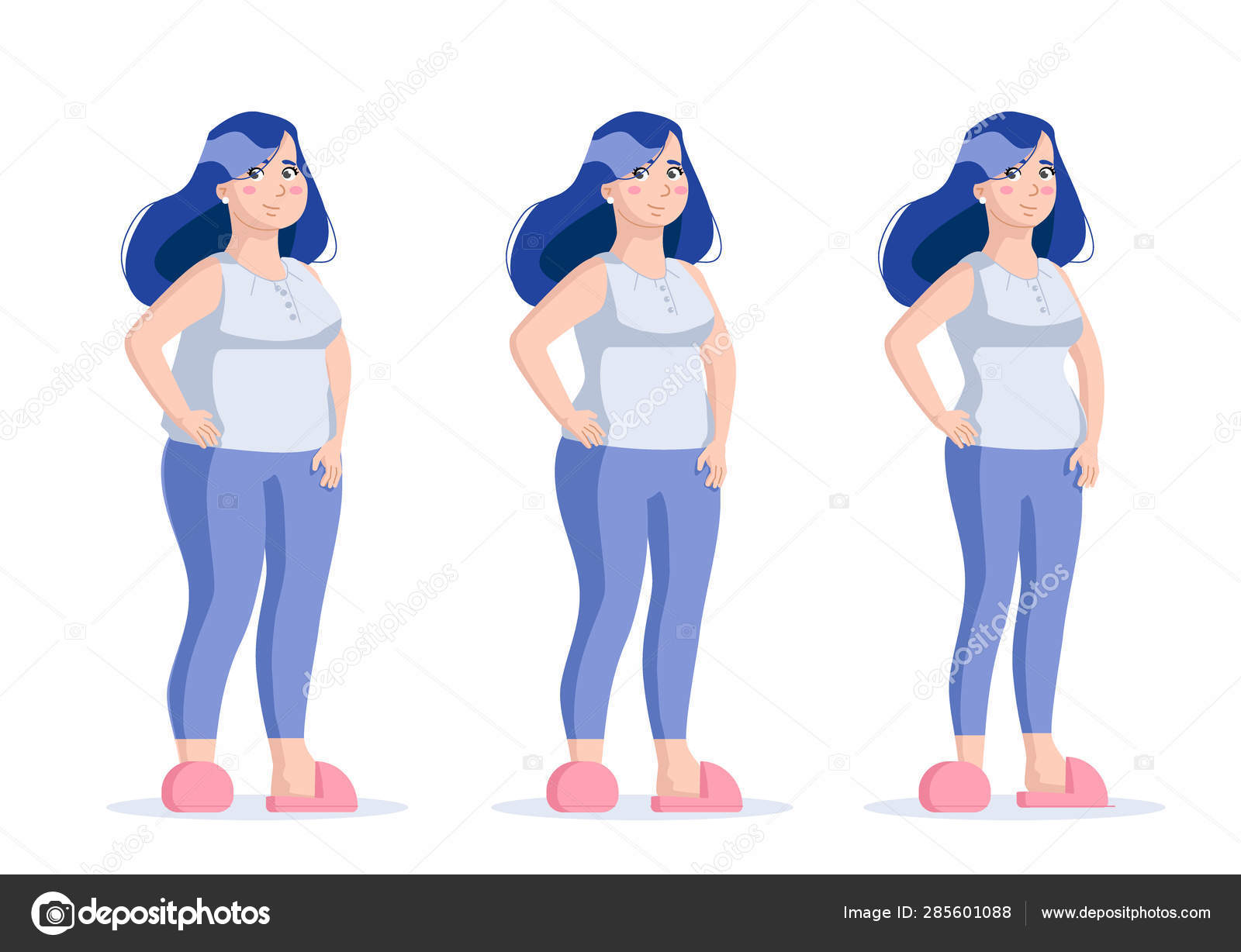 Fat Slim Woman Set. Before After Girl with Dumbbell Body Isolated White Background. Healthy, Unhealthy People Lifestyle. Obesity, Fitness, Diet Design Element Cartoon Flat Vector Illustration Stock Vector Image by ©RoucArt #285601088 Fat Slim Woman Set. Before After Girl with Dumbbell Body Isolated White Background. Healthy, Unhealthy People Lifestyle. Obesity, Fitness, Diet Design Element Cartoon Flat Vector Illustration Stock Vector Image by ©RoucArt #285601088