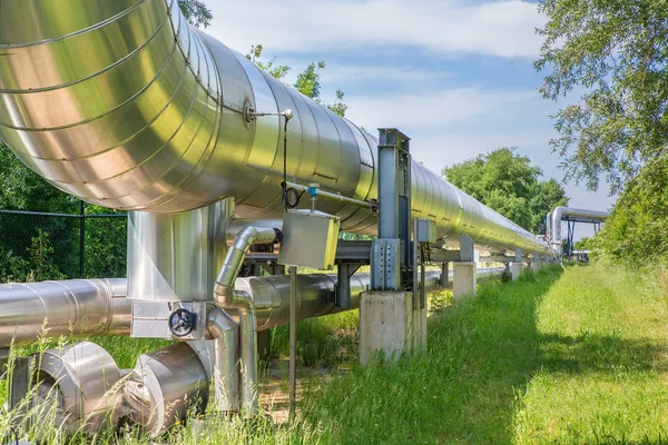 Büyük Metal Gaz Boru Hattı Gaz Dağıtma — Stok fotoğraf