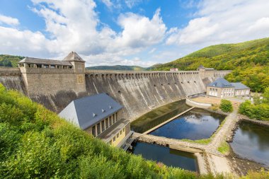 Edertal water dam in Sauerland Germany between mountains