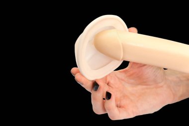 Kadın el insan penis ve pesser modeli tutar