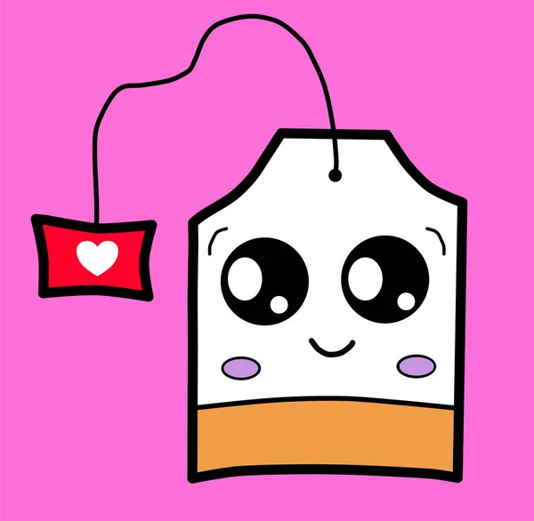 Sevimli güzel Kawaii sanat yiyecek içecek teabag