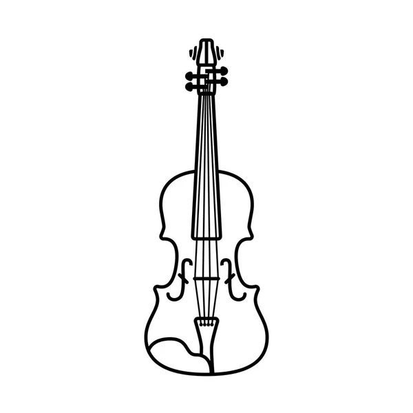 Esquema ilustración vectorial aislada de violín. Contorno negro sobre fondo blanco — Vector de stock