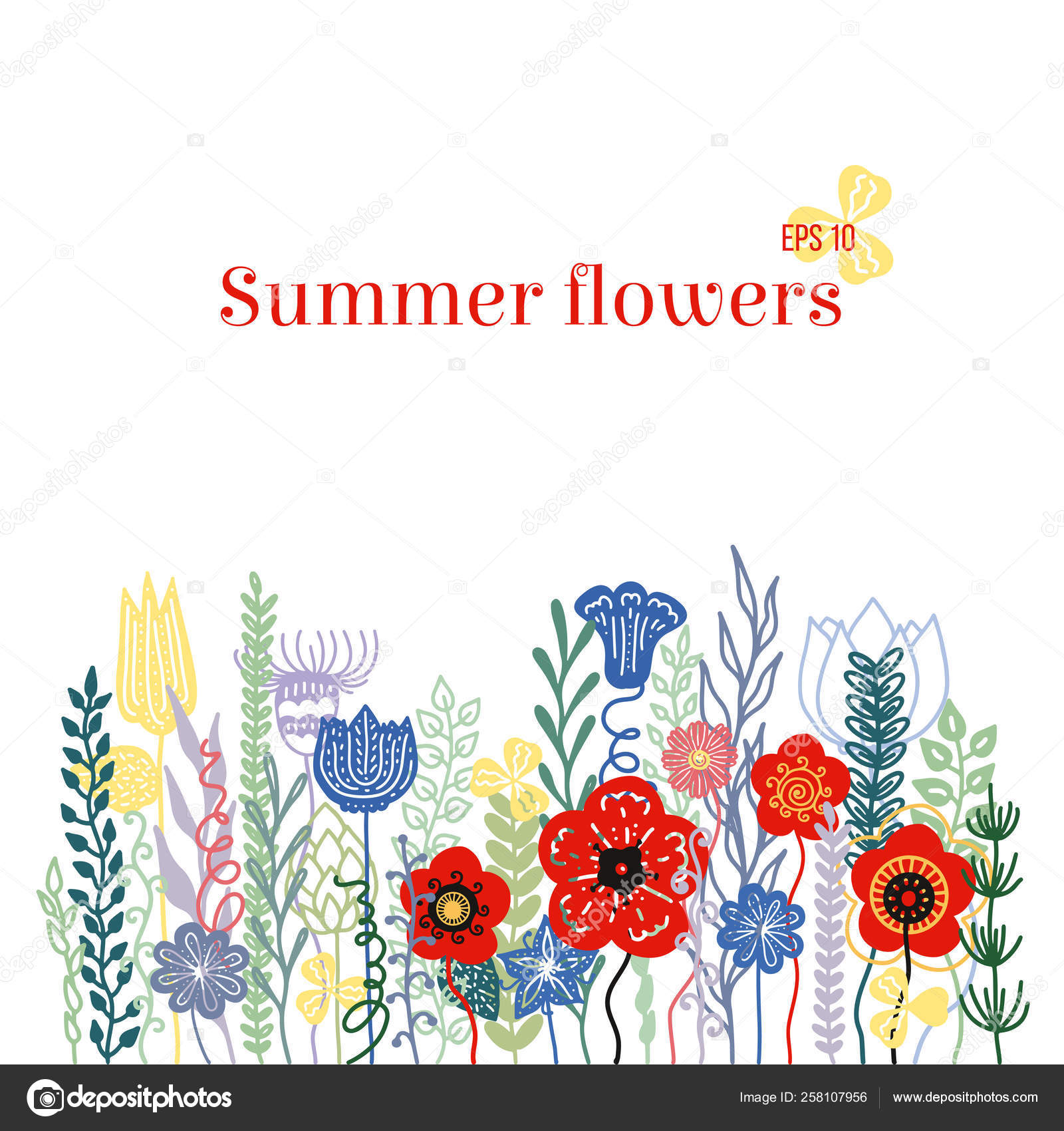 Hand Drawn Colorful Wildflowers Floral Contour Drawing In Doodle Cartoon Sketch Style Vector Illustration Vector Image By C Masha Mef Vector Stock Hand Drawn Colorful Wildflowers Floral Contour Drawing In Doodle Cartoon Sketch Style Vector Illustration Vector Image By C Masha Mef Vector Stock