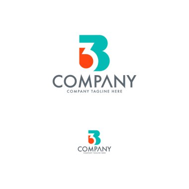 Modern mektup 3b degrade logo şablonu