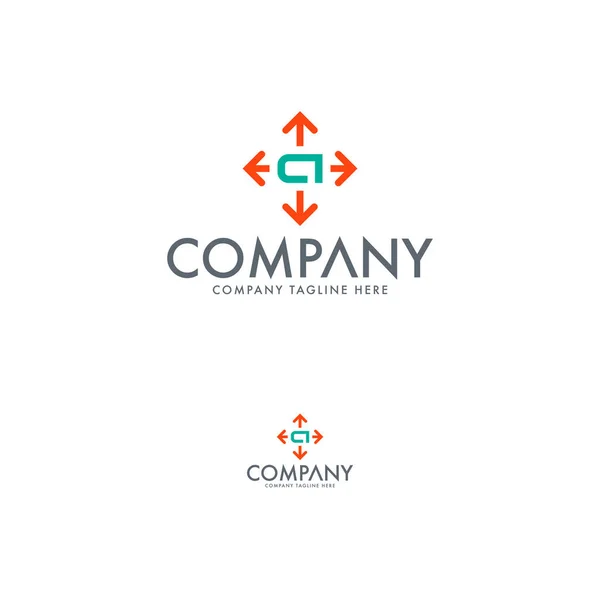 Pil Kompass Och Bokstav Logotyp Formgivningsmall — Stock vektor