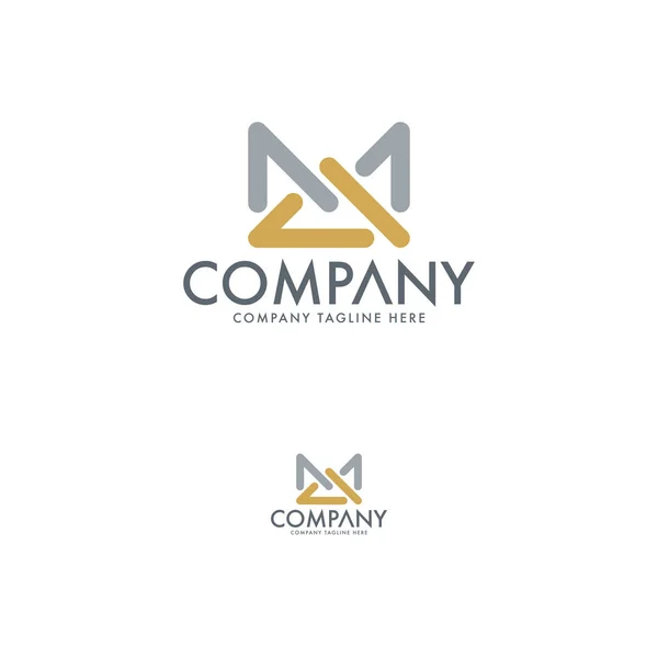Carta Plana Modelo Design Logotipo — Vetor de Stock