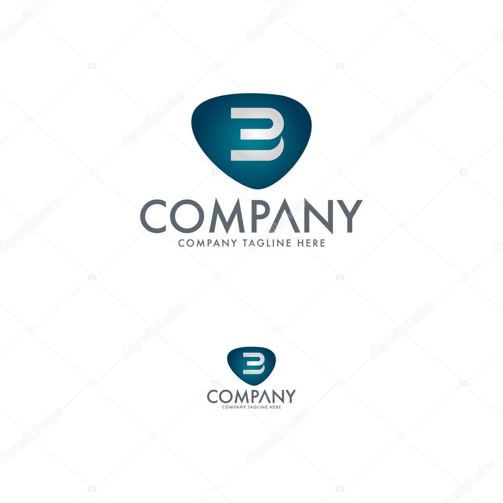 Modern letter 3B gradient logo template