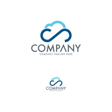 Modern Bulutlar Teknoloji Logo Şablonu