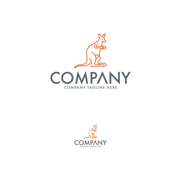 Kangaroo Logo Template Animal Logo Template — Stock Vector