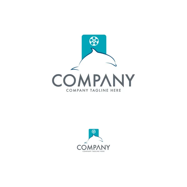 Szablon Projektu Dolphin Film Logo — Wektor stockowy