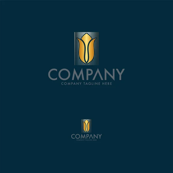 Luxus Tulpe Logo Design Vorlage — Stockvektor