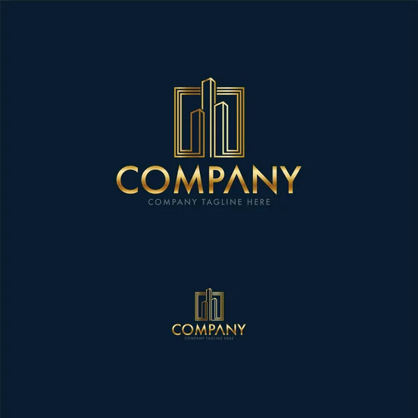Construção Luxo Arquitetura Logo Template — Vetor de Stock
