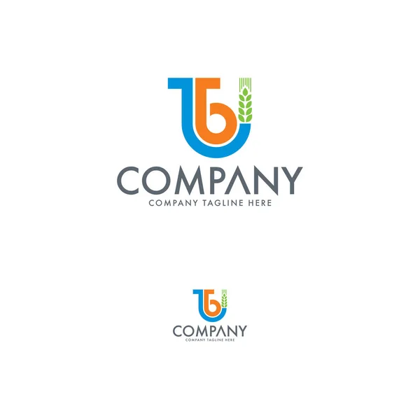 Modern Buğday Mektubu Tb Logo Şablonu