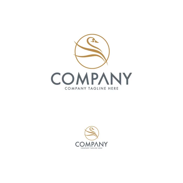 Luksusowy Szablon Logo Swan Design — Wektor stockowy