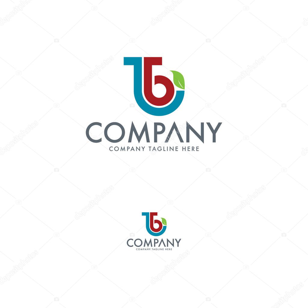 Modern Leaf Letter TB Logo Template