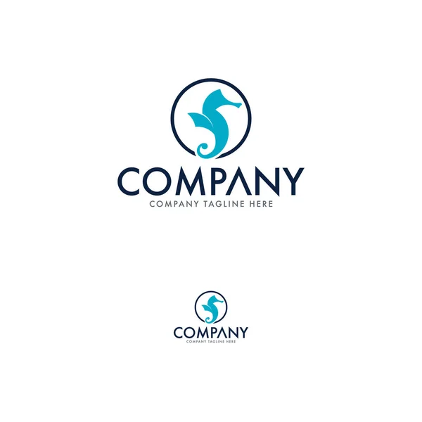 Creatief Seahorse Logo Ontwerpsjabloon — Stockvector