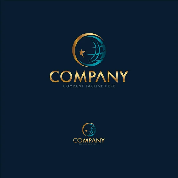 Creative Globe, Earth Moon ve Star Logo Şablonu