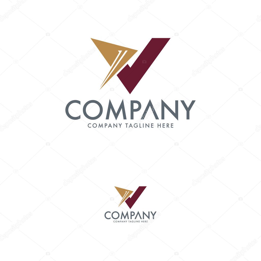 Modern Letter V Logo Design Template