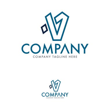 Modern Mektup V Logo Şablonu