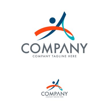 Dinamik Mektup Bir Logo Tasarım Şablonu. İnsan logosu