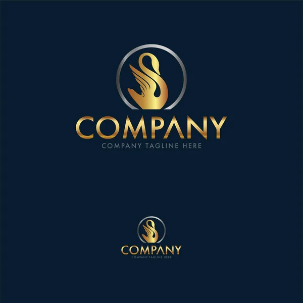 Luksusowy Szablon Logo Swan Design — Wektor stockowy