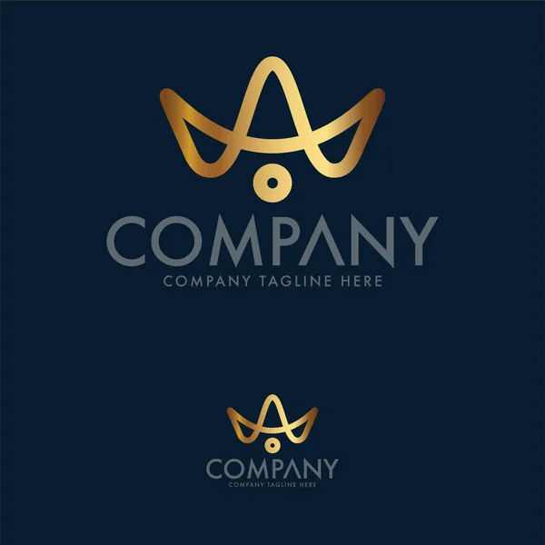 Luxe Royal Hat Logo Ontwerpsjabloon — Stockvector