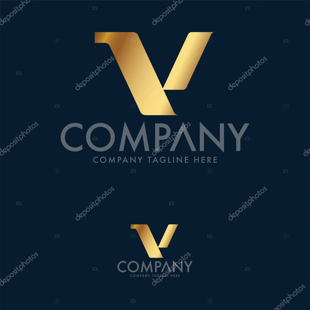 Luxury Letter V Logo Design Template