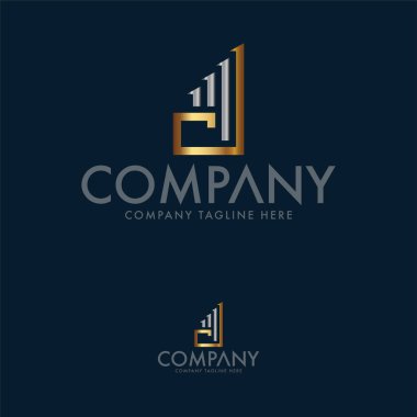 Lüks Mimari ve D Harfi Logo Şablonu
