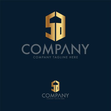 Lüks mektup Sa ve 5a logo tasarım şablonu.