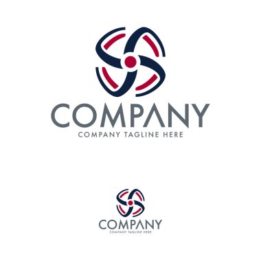 Yaratıcı pervane ve fan logosu şablonu