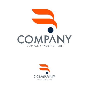 Yaratıcı harf b ve kanat logo şablonu