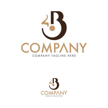 Yaratıcı Mektup B ve Kahve Logo Şablonu
