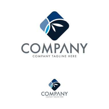 Yaratıcı Yaprak ve Geometrik Logo Tasarım Şablonu