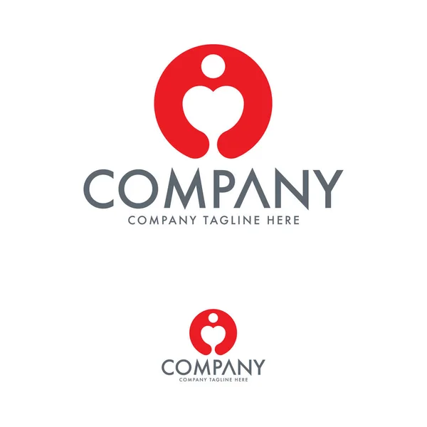 Plantilla Corazón Creativo Logotipo Humano — Vector de stock