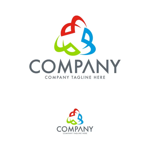 Creative Kolorowy Szablon Geometryczny Logo — Wektor stockowy
