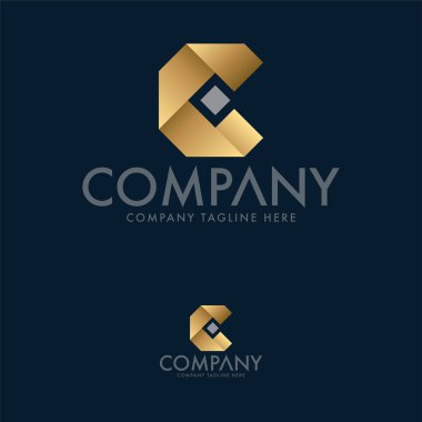 Yaratıcı C harfi logo tasarım şablonu