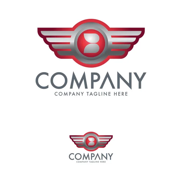 Letter Wings Logo Design Template — Stock Vector