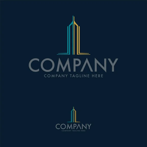 Kreatywna Architektura Wieża Szablon Logo Nieruchomości — Wektor stockowy