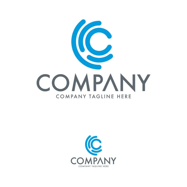 Logo Lettre Créative Logo Tecnologie — Image vectorielle