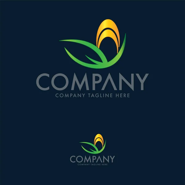 Creatief Landbouw Logo Ontwerpsjabloon — Stockvector