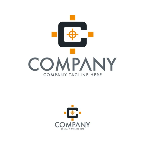 Creative Target Letter Logo Design Template — Stock Vector