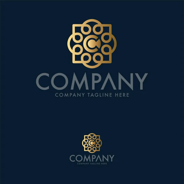 Floral Ornament Logo Design Template — Stock Vector