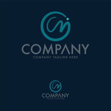 C Harfi M Logo Tasarım Şablon Vektörü