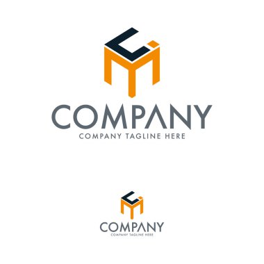 C Harfi M Logo Tasarım Şablon Vektörü