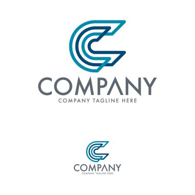 Çizgi C Logo Tasarım Şablon Vektörü