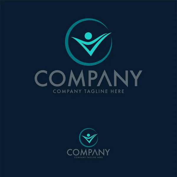 Human Logo Design Template Vektor — Stockvektor