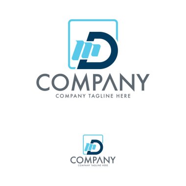 Yaratıcı mektup DM Logo şablonu